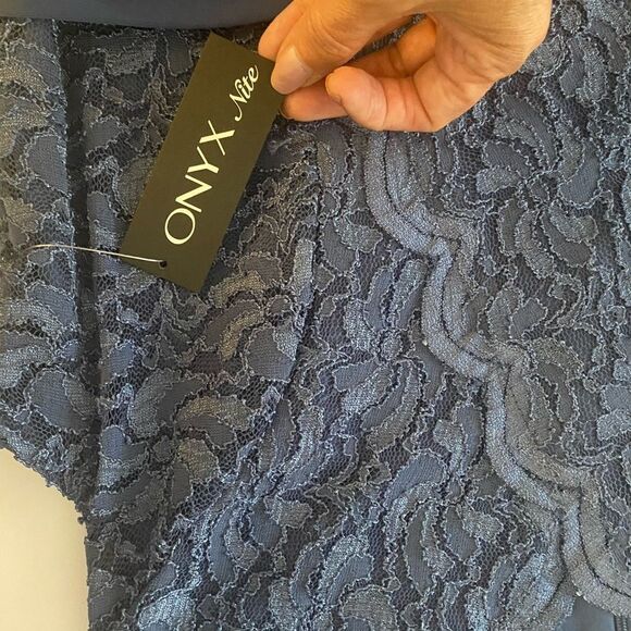 NWT Onyx Nite Lace Top Gown Sz 12 Peri 648974 - Picture 6 of 8